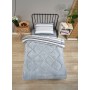 ETE HOMETEX TEK KİŞİLİK LÜX WELSOFT YORGAN SETİ TASEL GRİ 155X215CM 8696474231936